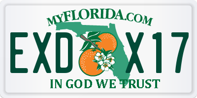 FL license plate EXDX17