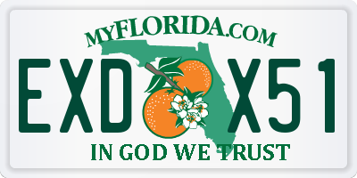 FL license plate EXDX51