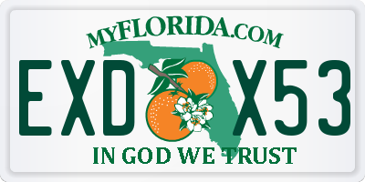 FL license plate EXDX53