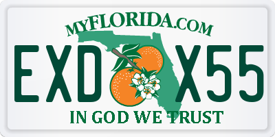 FL license plate EXDX55