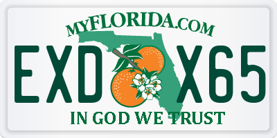 FL license plate EXDX65