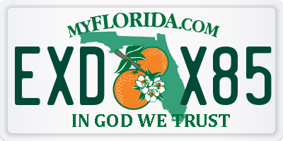 FL license plate EXDX85