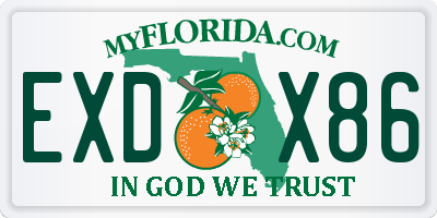 FL license plate EXDX86