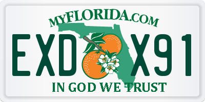 FL license plate EXDX91