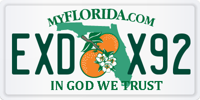 FL license plate EXDX92