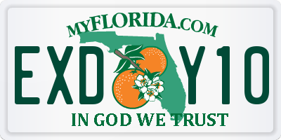 FL license plate EXDY10