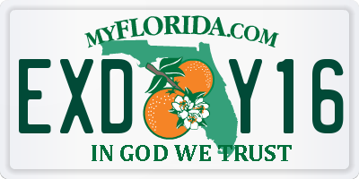 FL license plate EXDY16