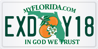FL license plate EXDY18