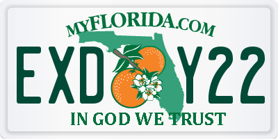 FL license plate EXDY22