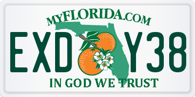 FL license plate EXDY38