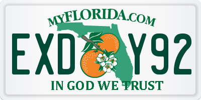 FL license plate EXDY92