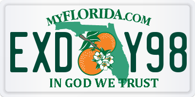 FL license plate EXDY98