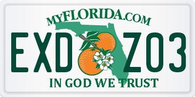 FL license plate EXDZ03