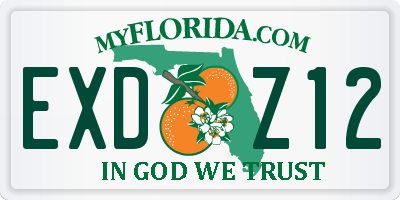 FL license plate EXDZ12