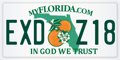 FL license plate EXDZ18