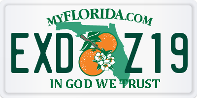 FL license plate EXDZ19
