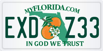 FL license plate EXDZ33
