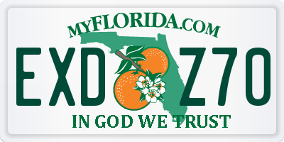 FL license plate EXDZ70