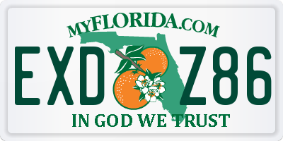 FL license plate EXDZ86