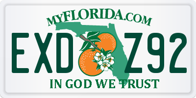 FL license plate EXDZ92