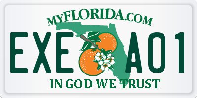 FL license plate EXEA01