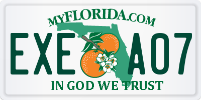 FL license plate EXEA07