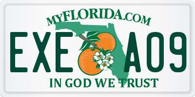 FL license plate EXEA09