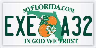 FL license plate EXEA32