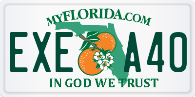 FL license plate EXEA40
