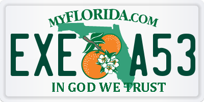 FL license plate EXEA53