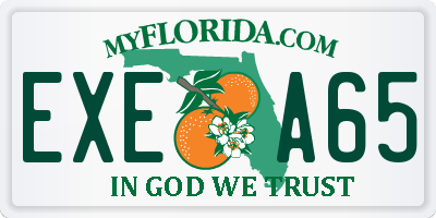 FL license plate EXEA65
