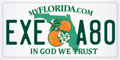 FL license plate EXEA80