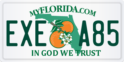 FL license plate EXEA85
