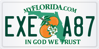 FL license plate EXEA87