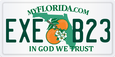 FL license plate EXEB23