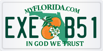 FL license plate EXEB51