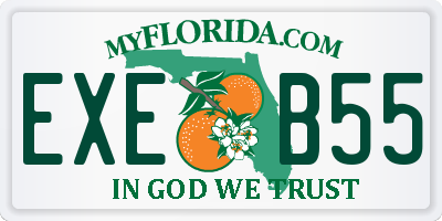 FL license plate EXEB55