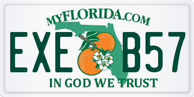FL license plate EXEB57