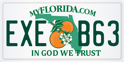 FL license plate EXEB63