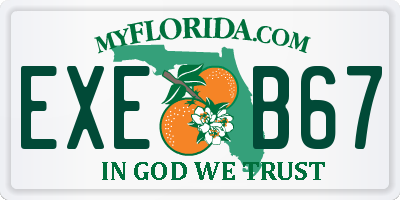 FL license plate EXEB67
