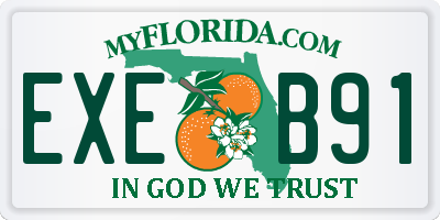 FL license plate EXEB91