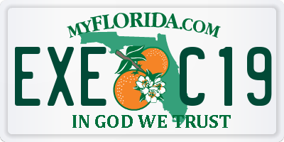 FL license plate EXEC19