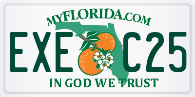 FL license plate EXEC25