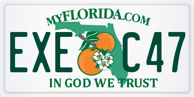 FL license plate EXEC47