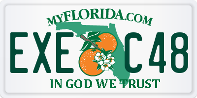 FL license plate EXEC48