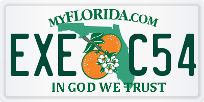 FL license plate EXEC54