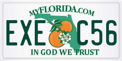 FL license plate EXEC56