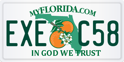 FL license plate EXEC58