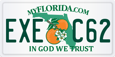 FL license plate EXEC62