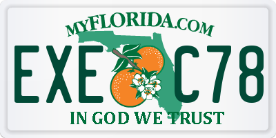 FL license plate EXEC78